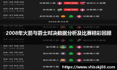 2008年火箭与爵士对决数据分析及比赛精彩回顾